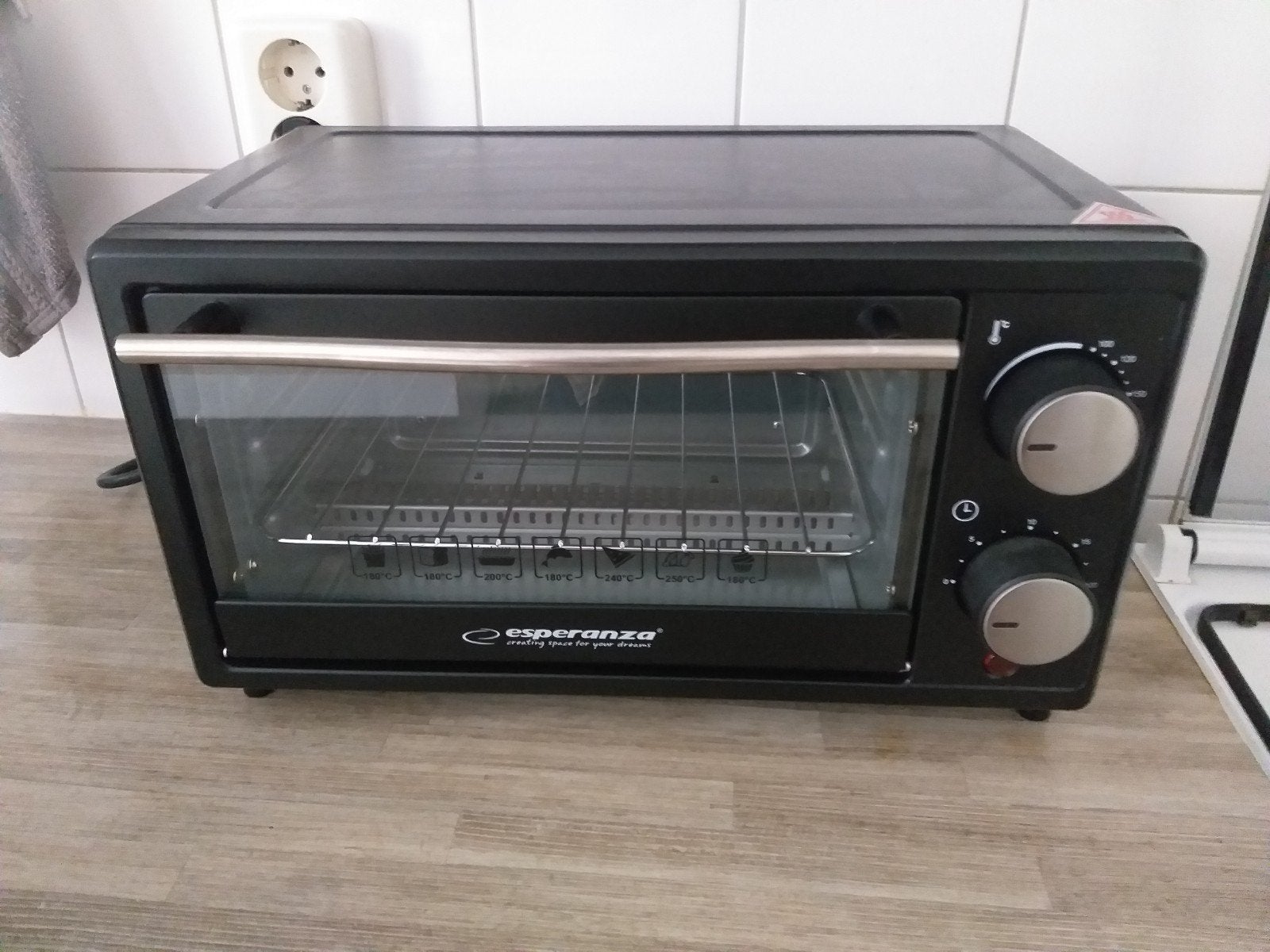 Te koop Mini oventije werkt prima 10 Liter Binnenkant 20 cm, Witgoed en Apparatuur, Ophalen, Gebruikt