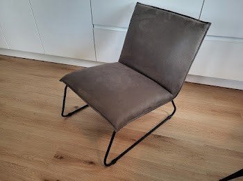 Comfortabele fauteuil, zacht velvet, antraciet, Huis en Inrichting, Fauteuils, Ophalen, Zo goed als nieuw, 75 tot 100 cm, 50 tot 75 cm