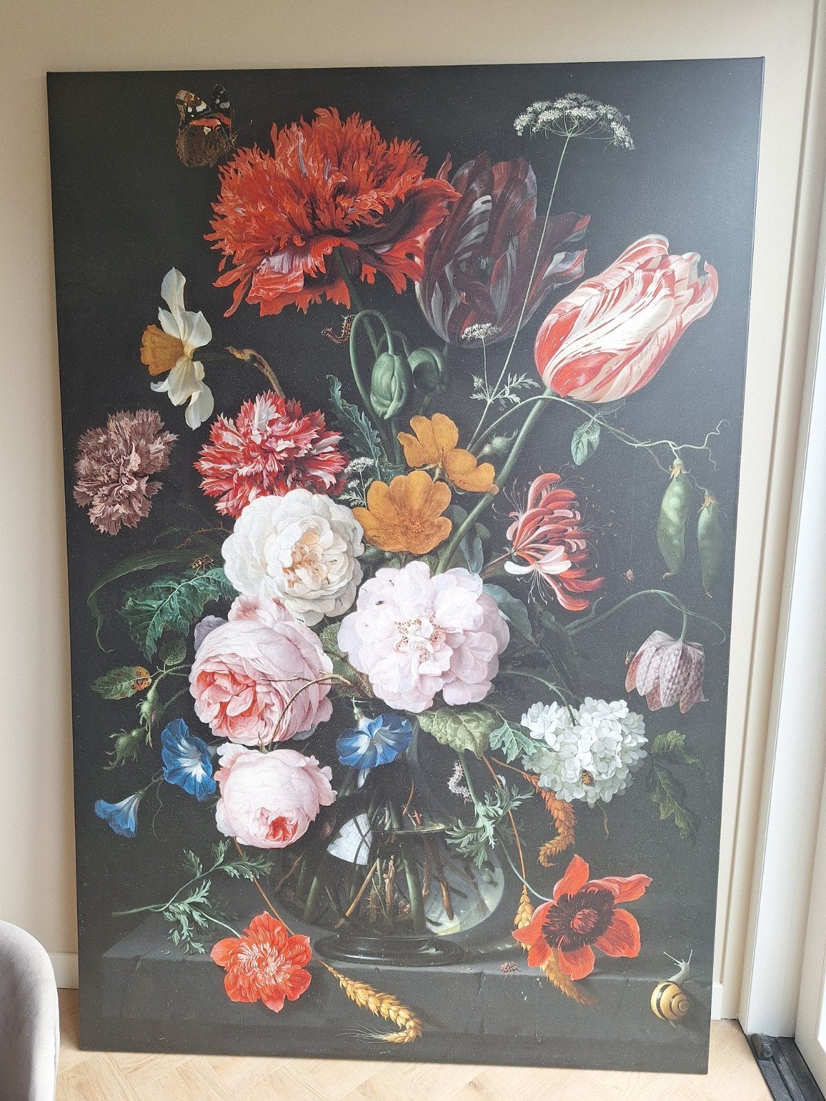 Groot canvas bloemen stilleven, Ophalen, 125 cm of meer, Schilderij, 75 – 100