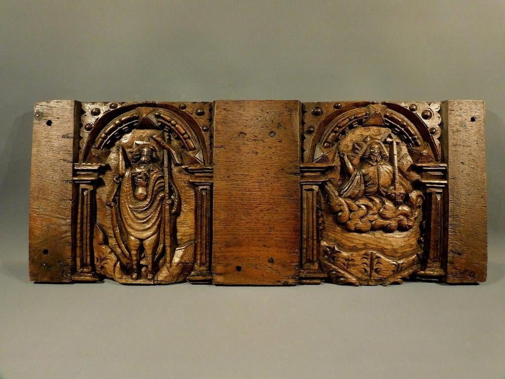 Houten paneel 17e eeuw houtsnijwerk, Antiek en Kunst, Verzenden