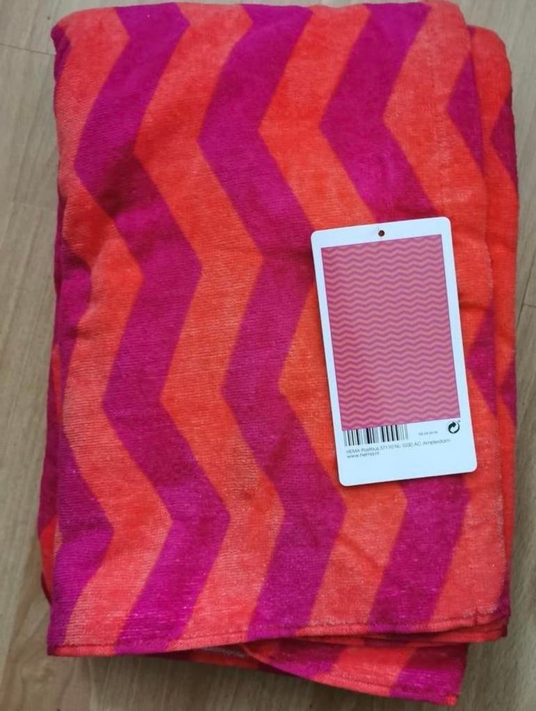 Hema Strandlakens 180x100 cm - Rood & Blauw - Nieuw, Ophalen of Verzenden, Nieuw, Rood, Overige typen