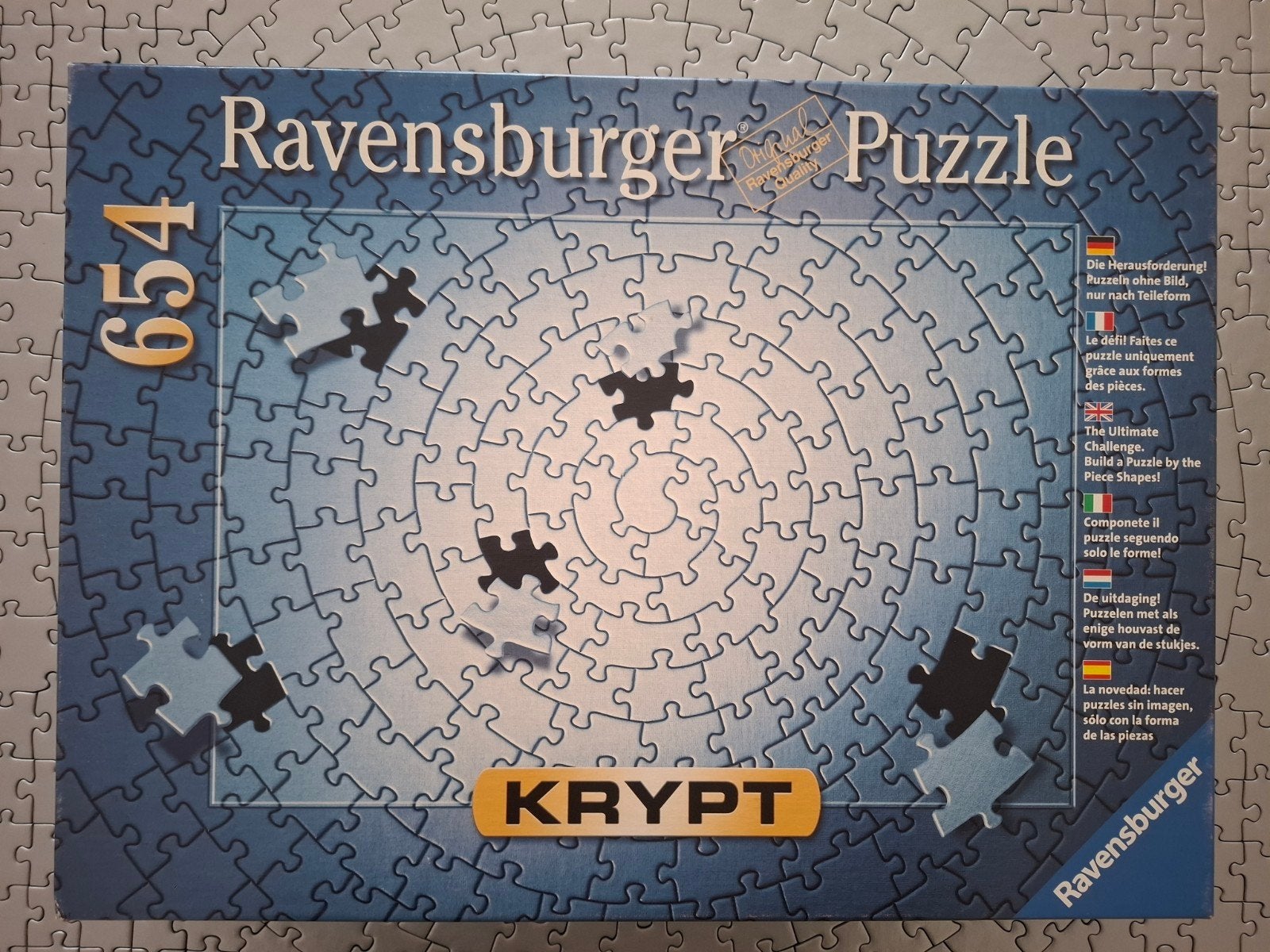 Ravensburger uitdagende puzzel, krypt zilver, Ophalen of Verzenden, 500 t/m 1500 stukjes, Gebruikt, Legpuzzel