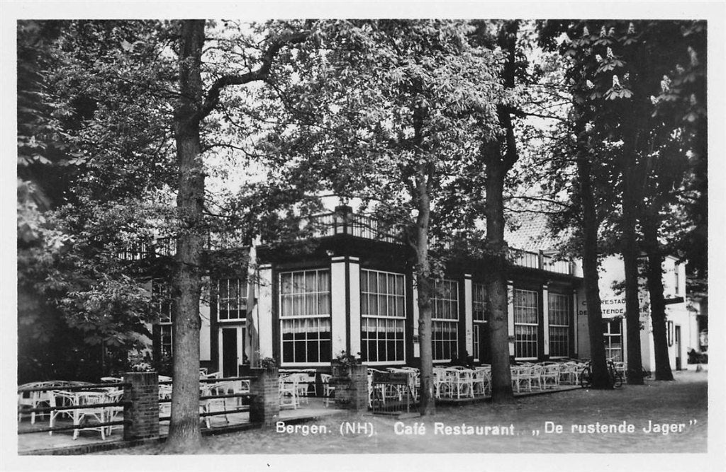 703-084-039 Bergen (NH) Café Restaurant De Rustende Jager, Verzenden, Voor 1920, Noord-Holland