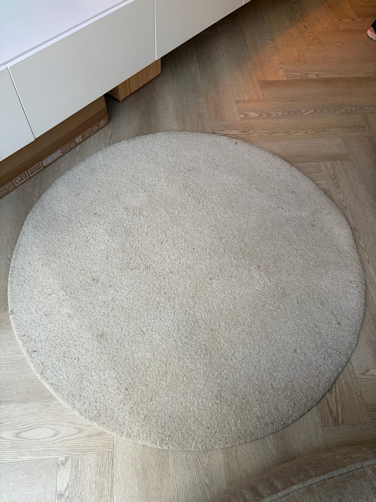 Ikea rond vloerkleed Soense 130 cm, Ophalen, Gebruikt, Rond, 100 tot 150 cm
