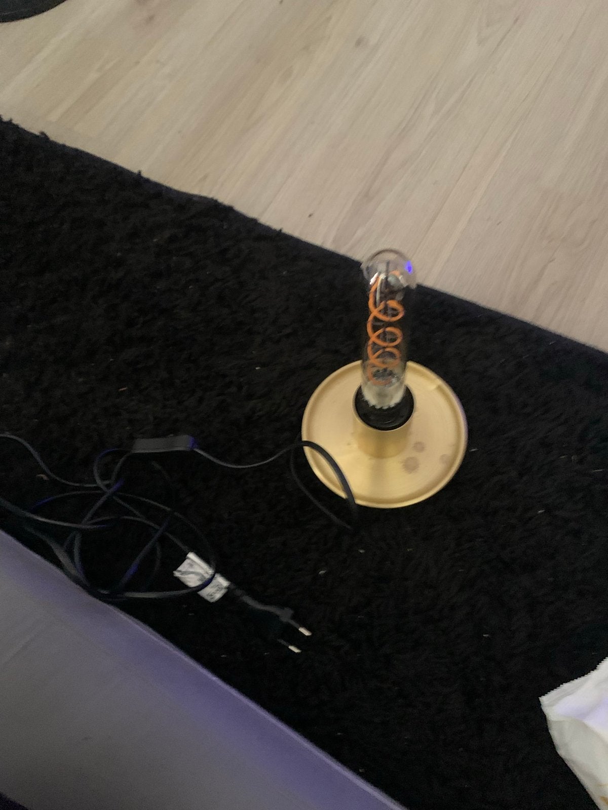 IKEA tafellamp met Edison gloeilamp, Gebruikt, Industrieel, IKEA, Goud