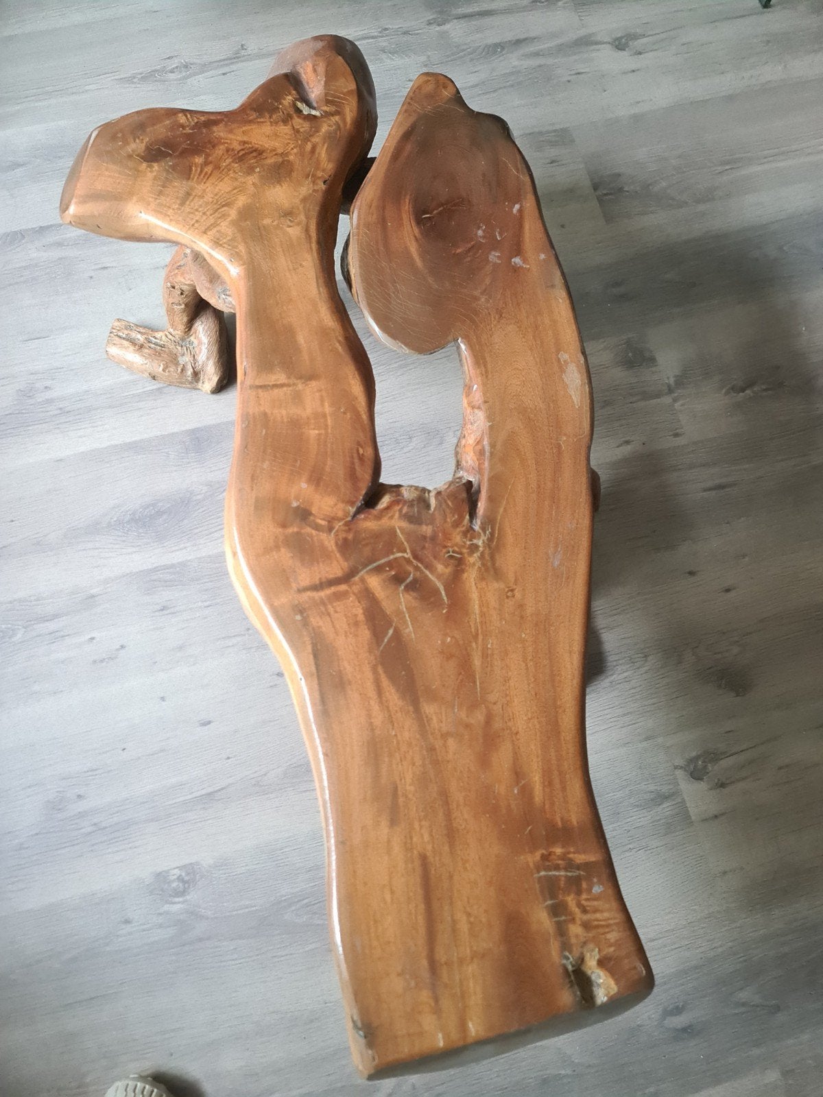 Salontafel  kivistamboom  117 cm lang br 50cm 25cm 40 hoog, Ophalen of Verzenden, 50 mm of meer, Pallet, Minder dan 200 cm