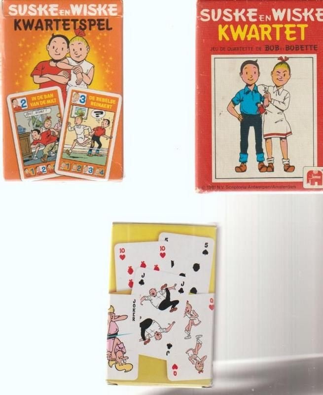 Suske en Wiske # kwartetspel 2x + kaartspel, Ophalen of Verzenden, Suske en Wiske, Zo goed als nieuw, Boek of Spel