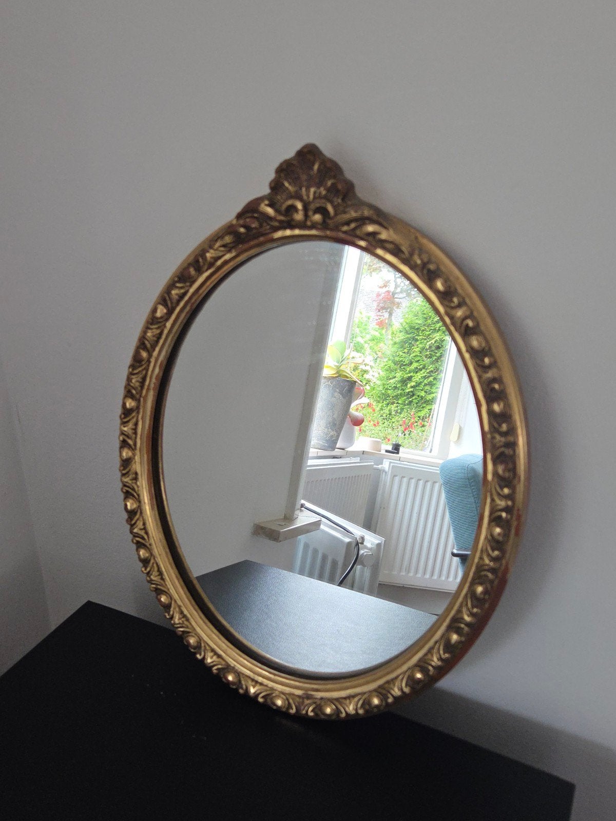 Vintage antieke spiegel Pieterman ovaal, Antiek en Kunst, Antiek | Spiegels, Ophalen, Ovaal, Minder dan 50 cm