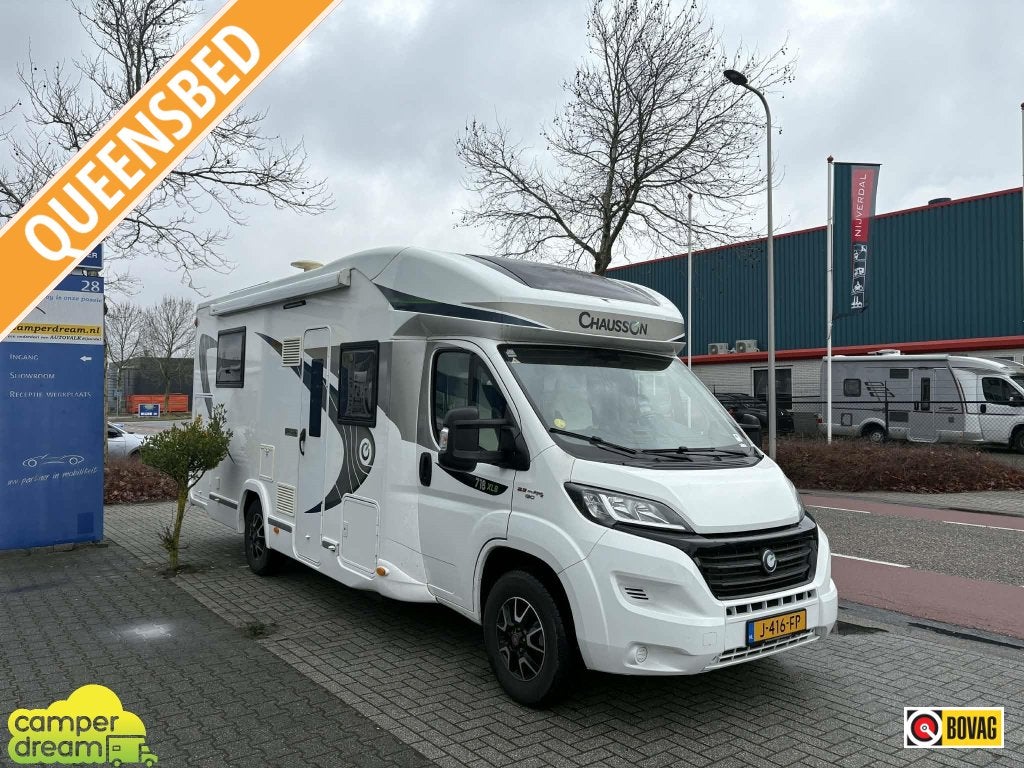Chausson Flash 718 XLB Special Edition Queesnbed + Dakairco, Koelkast, Fiat, L-zit, 7 tot 8 meter