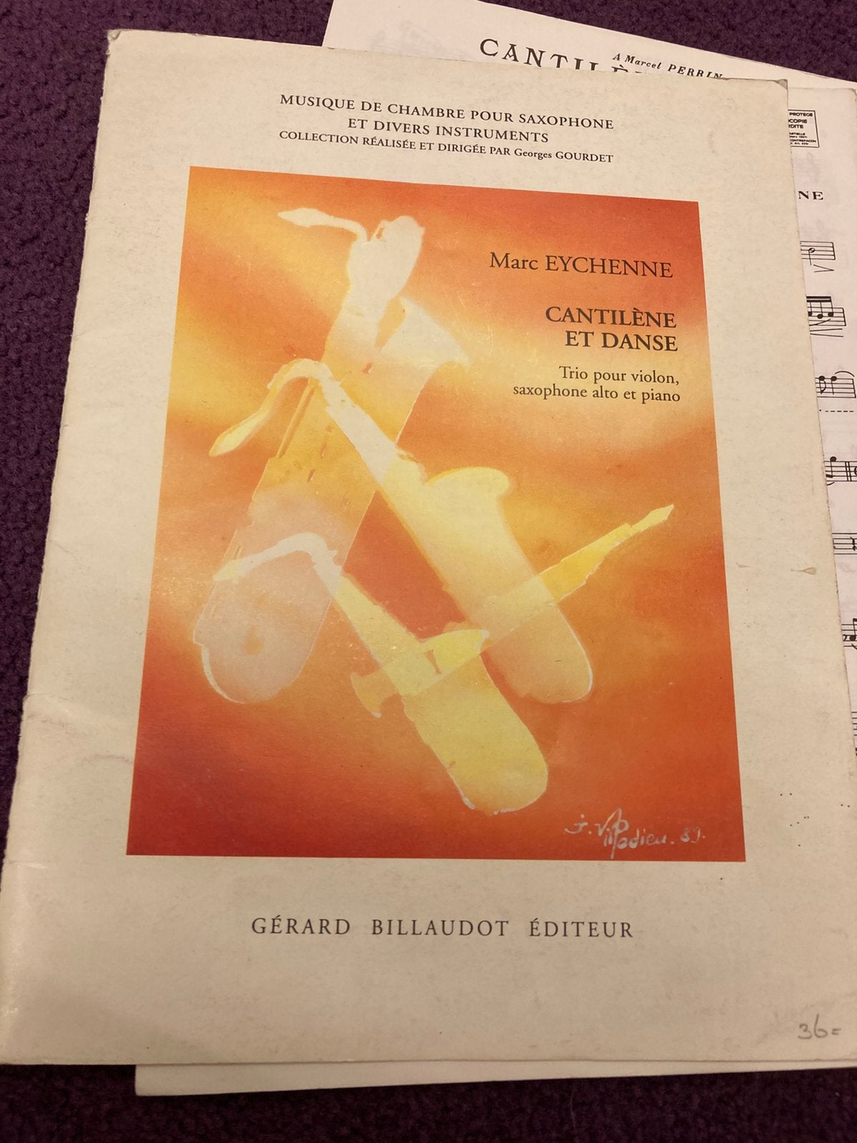 Cantilène et Danse, M Eychenne.Voor altsax, viool, piano, Gebruikt, Klassiek, Overige soorten, Ophalen of Verzenden