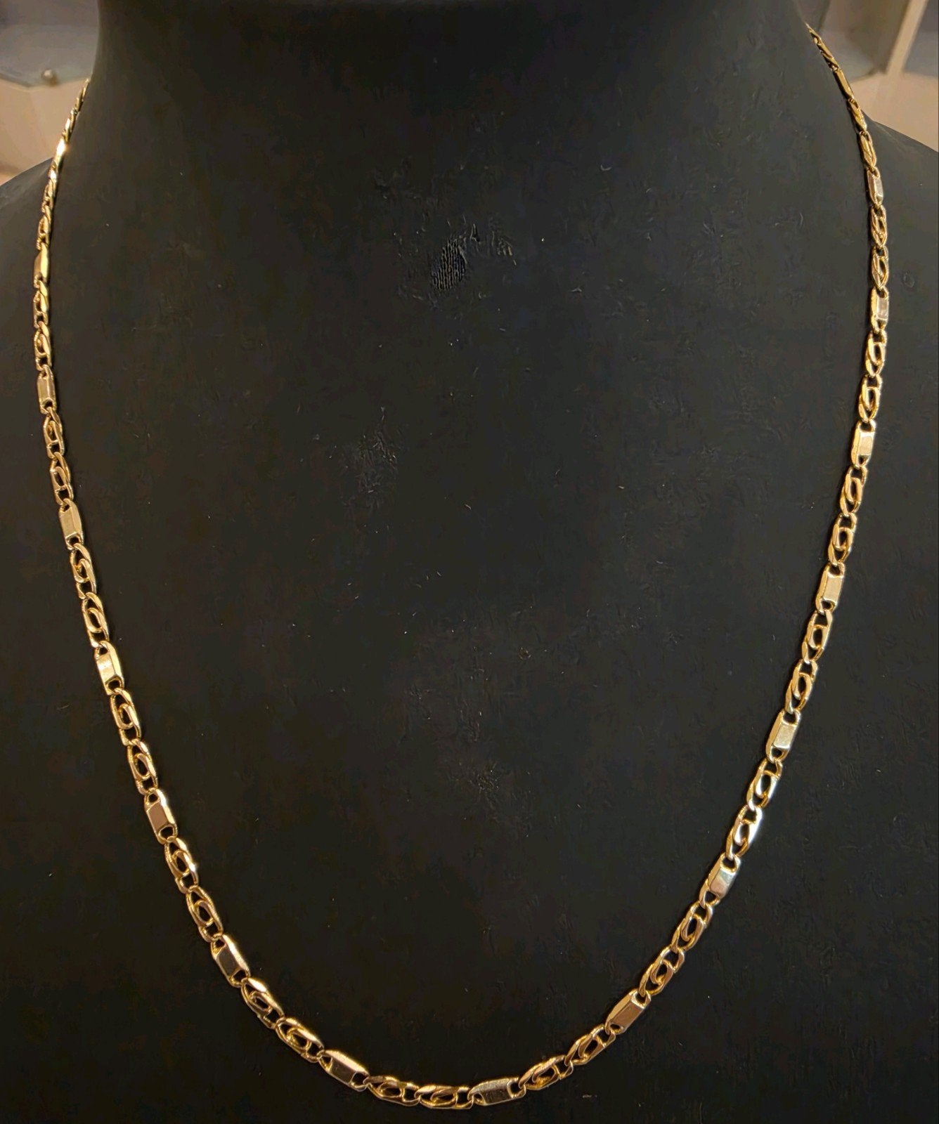 14 karaats gouden Valkenoog schakel ketting geelgoud 47 cm, Ophalen of Verzenden, Gebruikt, Goud, Goud