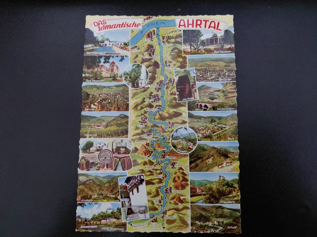 Duitsland, Das romantische Ahrtal, overzicht loop v/d Rijn., Verzenden, 1960 tot 1980, Ongelopen, Duitsland