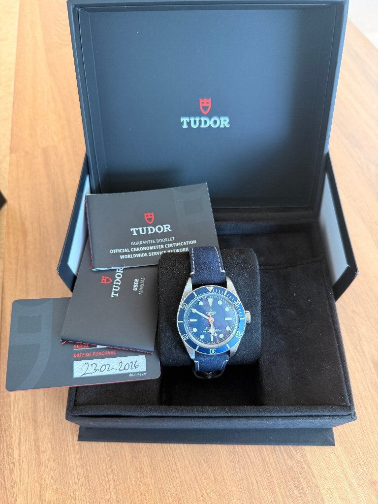 Tudor Black Bay Fifty-Eight Blue – 2026 – Full Set, Leer, Staal, Zo goed als nieuw, Ophalen