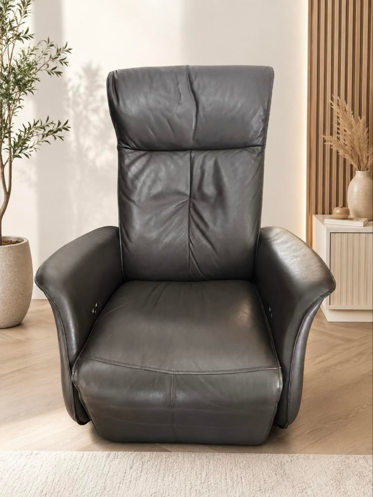 Elektrisch Leren Relax fauteuil, Huis en Inrichting, Fauteuils, Ophalen, Zo goed als nieuw, Leer, 75 tot 100 cm