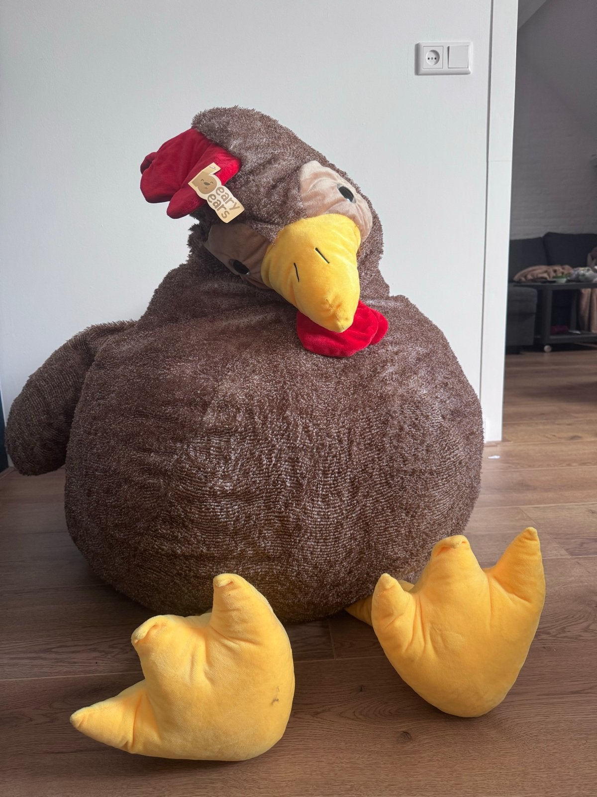 Grote zachte kip knuffel van Beary Ears, Overige merken, Overige karakters, Overige typen, Ophalen of Verzenden