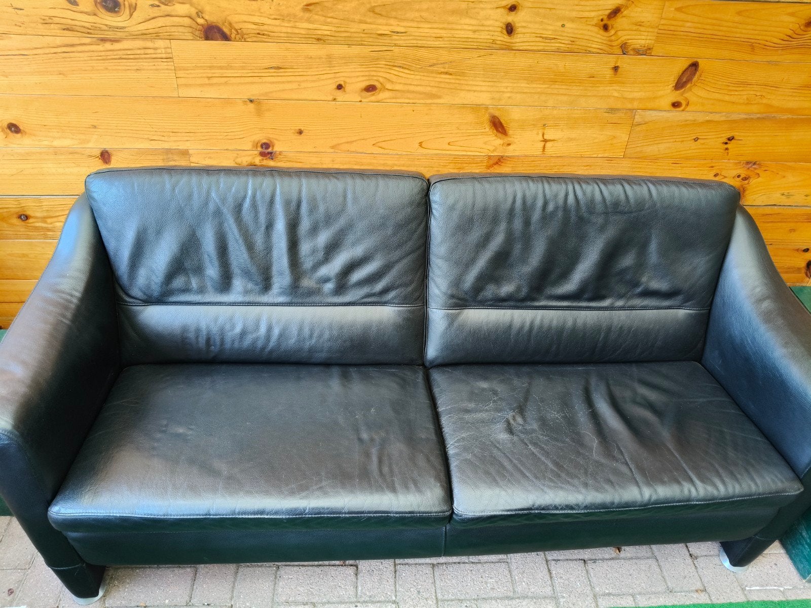 leren bank, Huis en Inrichting, Gebruikt, Minder dan 75 cm, Tweepersoons, Leer