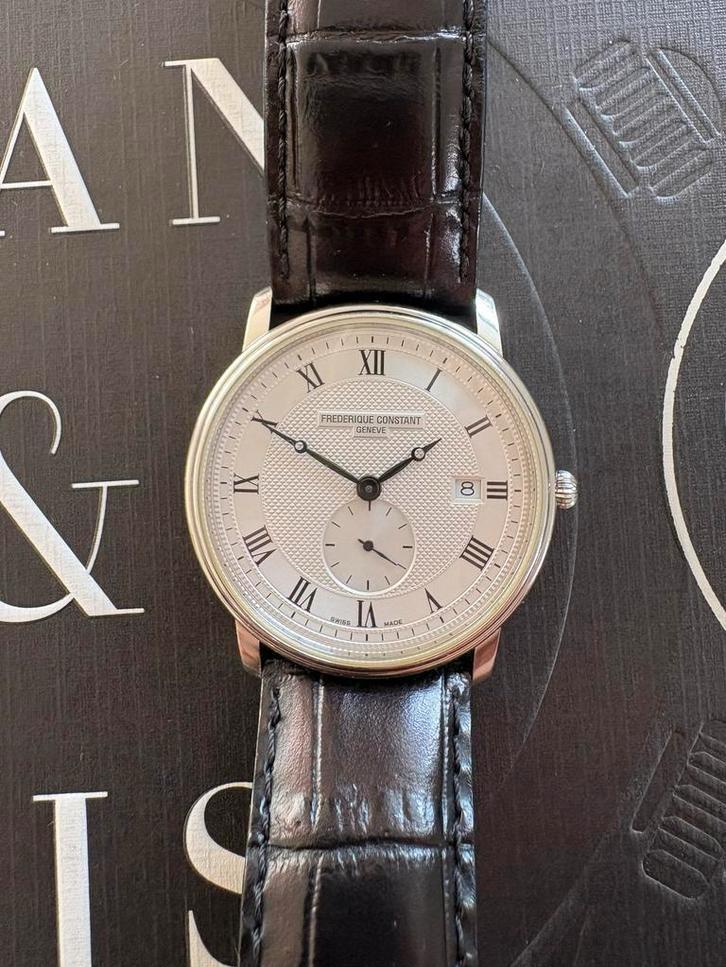 Frederique Constant Geneve Slim Line, Overige merken, Staal, Polshorloge, Ophalen of Verzenden