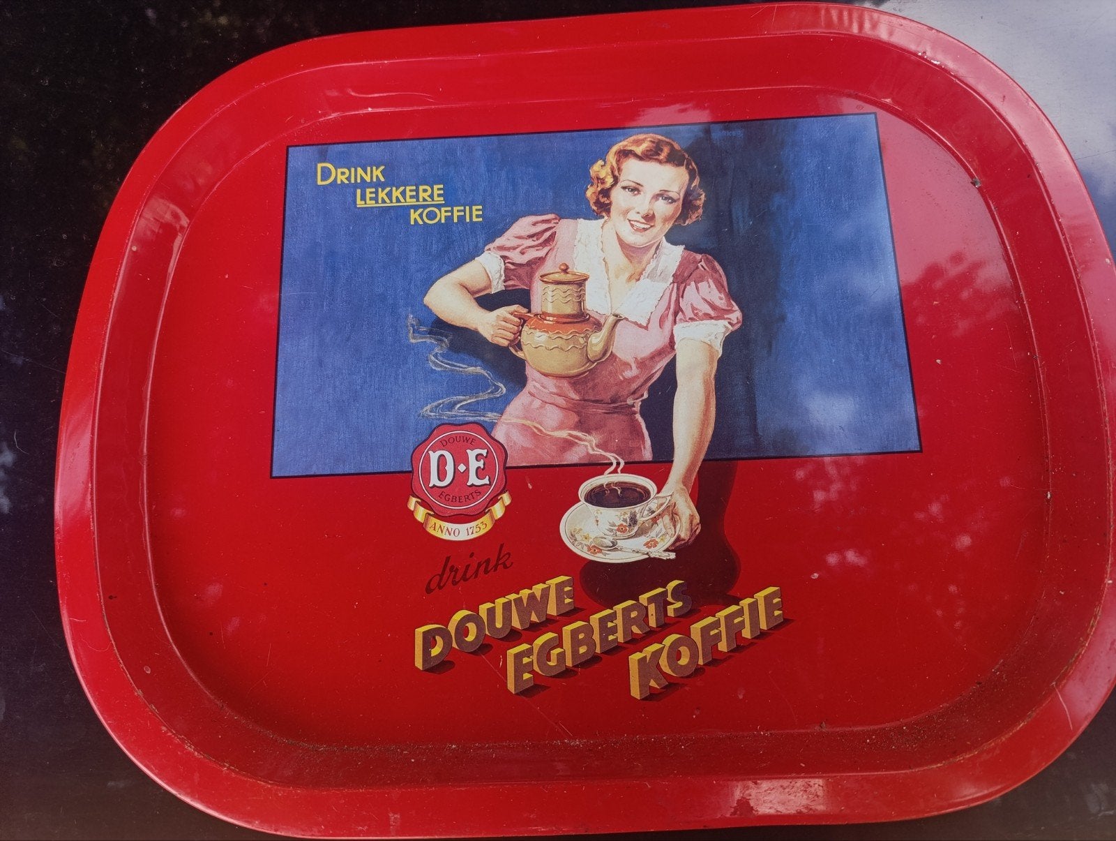 Vintage Douwe Egberts Koffie Dienblad - Drink Lekkere Koffie, Ophalen of Verzenden