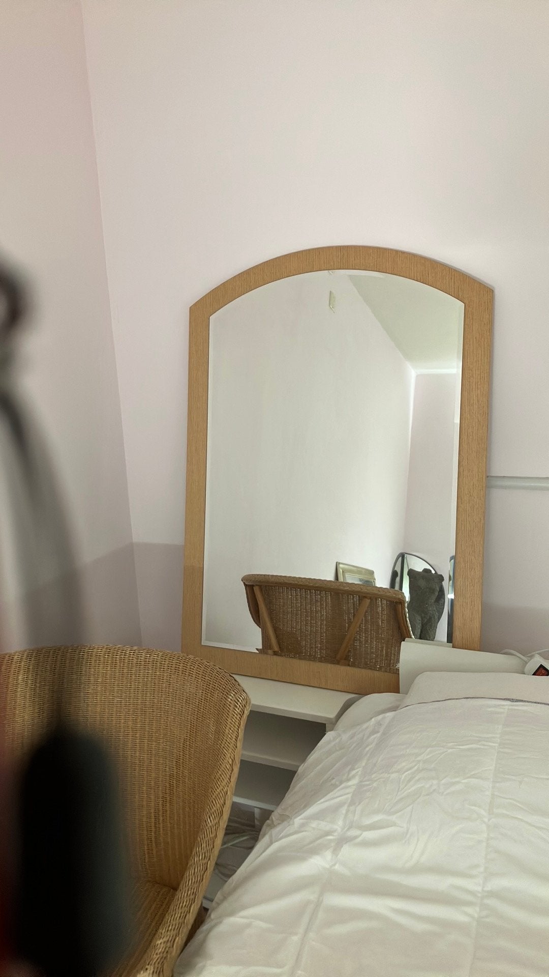 Spiegel met beukenhouten lijst groot, Huis en Inrichting, Woonaccessoires | Spiegels, Ophalen, Nieuw, Overige vormen, Minder dan 100 cm