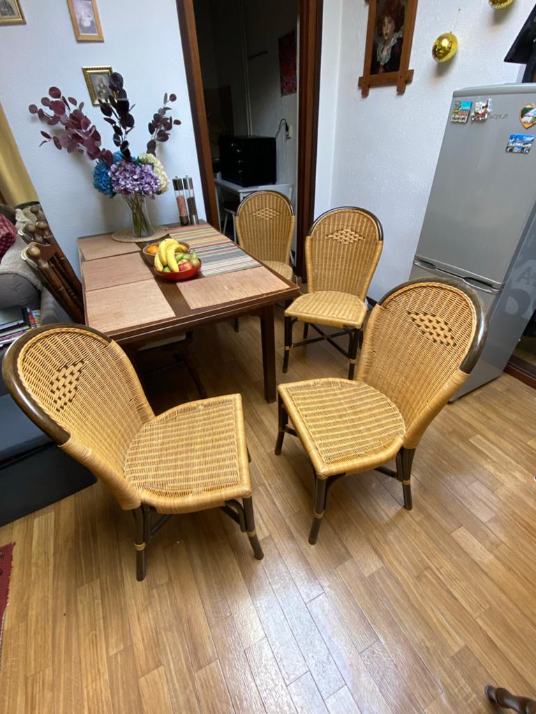 Set van 4 rotan stoelen - perfect voor eetkamer, Ophalen, Gebruikt, Overige kleuren, Riet of Rotan