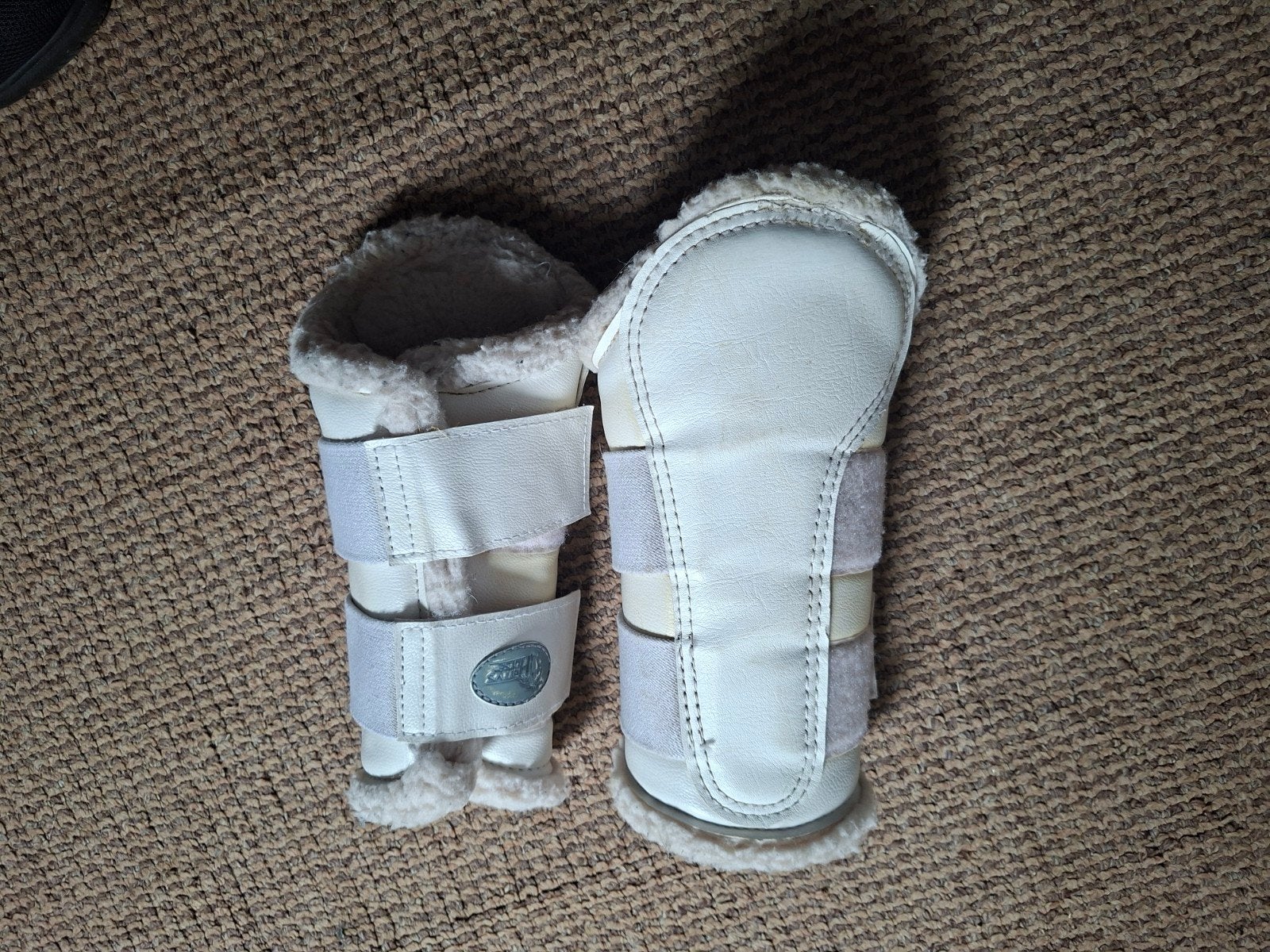 Witte peesbeschermers met bond maat Full, Beenbeschermers, Ophalen of Verzenden, Gebruikt, Full