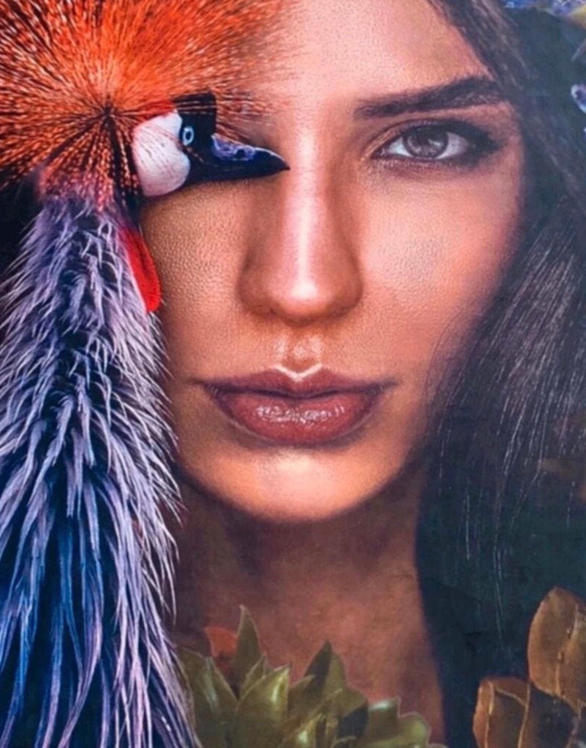Wanddoek Lady Pauw - Fotoprint 105x136cm, Nieuw, 125 cm of meer, Ophalen of Verzenden, Foto of Poster