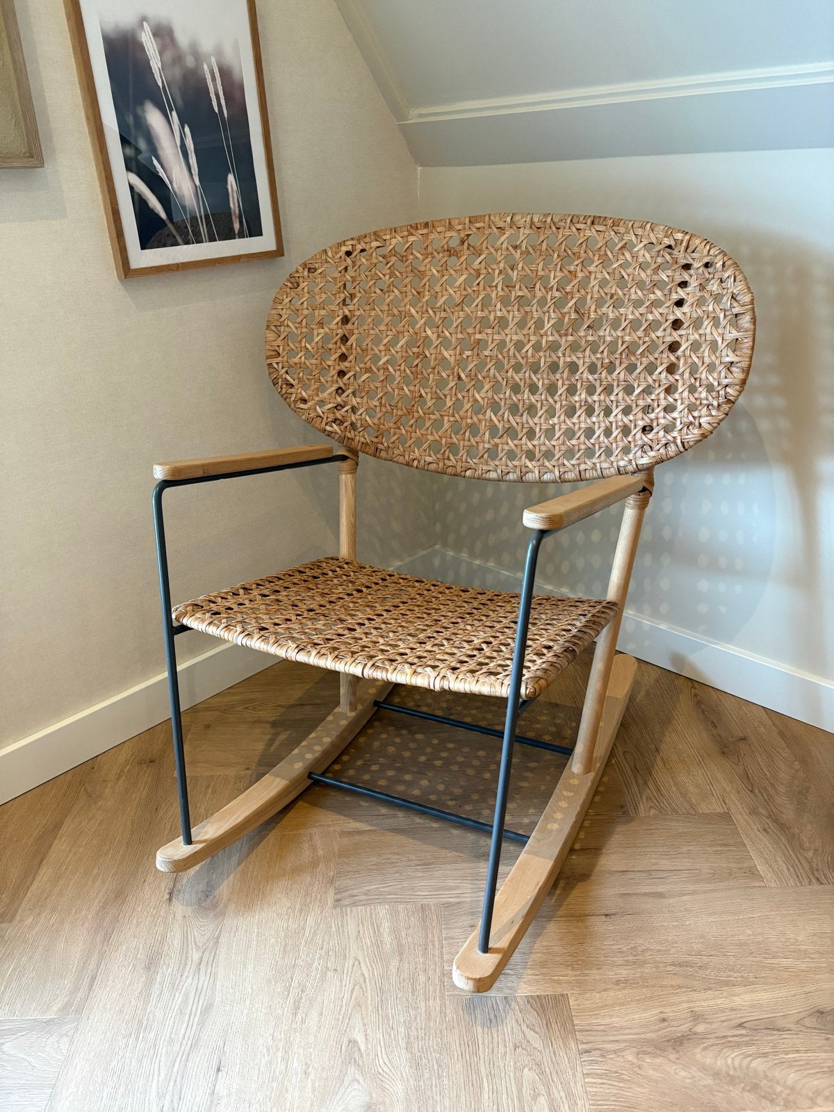 IKEA Grönadal Schommelstoel - Rotan en Hout, Ophalen, Overige kleuren, Zo goed als nieuw, Eén