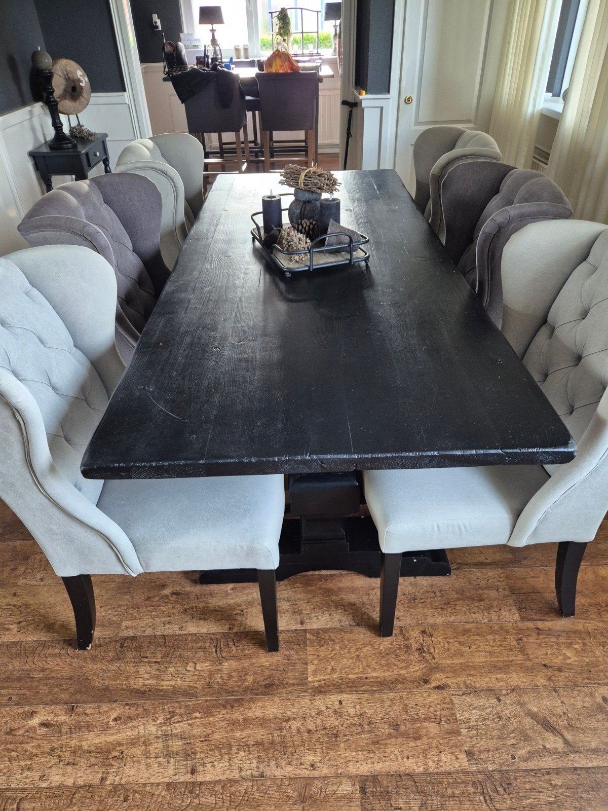 klooster tafel met 6 stoelen, Huis en Inrichting, Ophalen of Verzenden, Gebruikt, 4 tot 6 stoelen