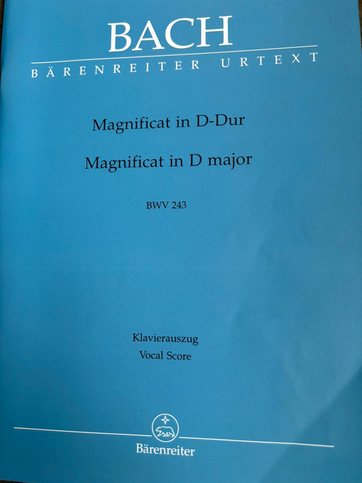 BACH MAGNIFICAT IN D-DUR BVV243 BARENREITER URTEXT KLAVIER, Klassiek, Ophalen of Verzenden, Artiest of Componist, Keyboard
