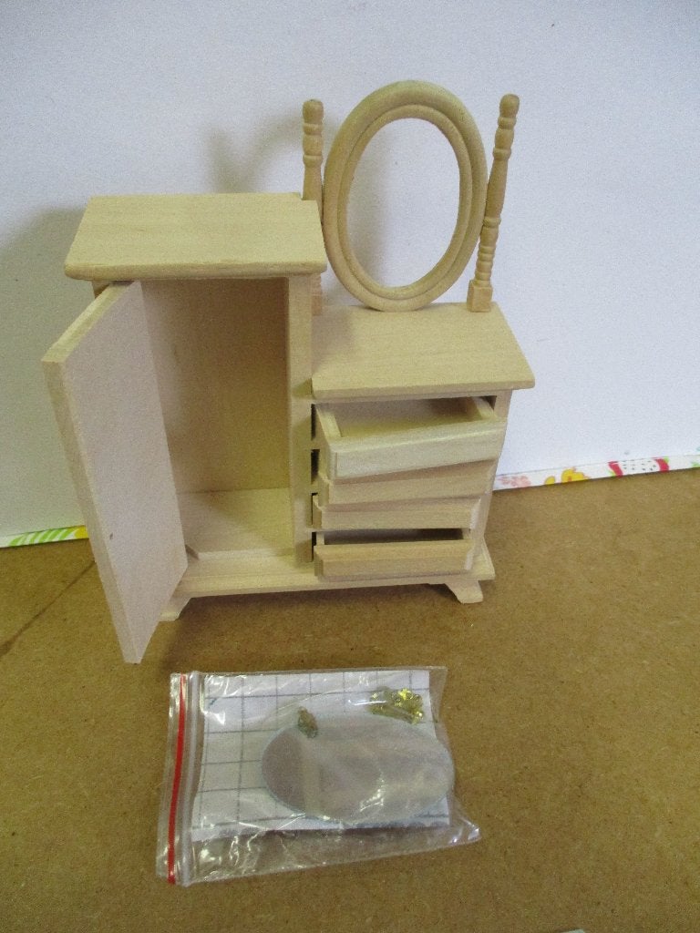 poppenhuis kast met spiegel zelf verder af te maken, Verzamelen, Ophalen of Verzenden, Zo goed als nieuw, Decoratie