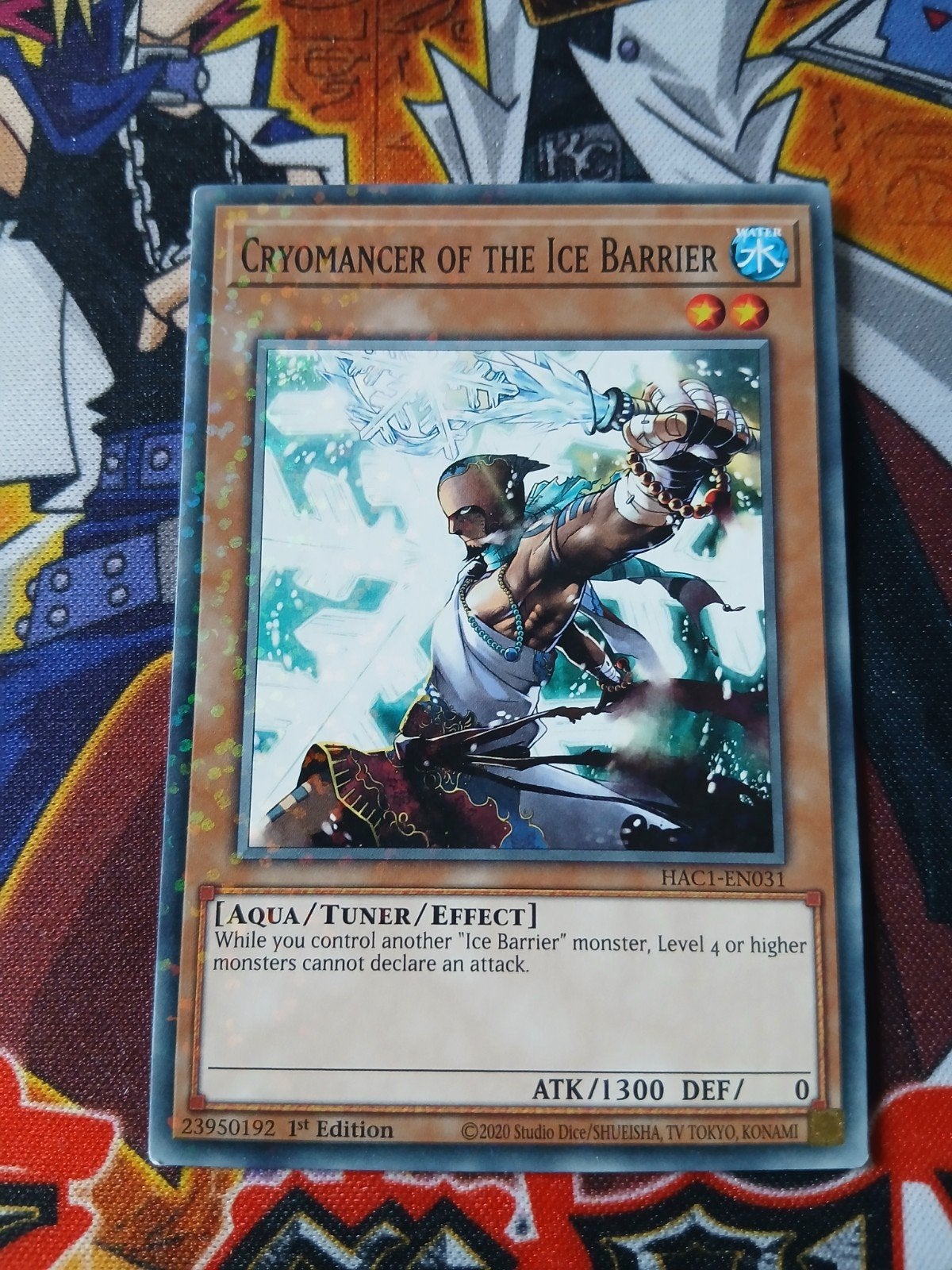 Cryomancer of the Ice Barrier - Parallel Rare HAC1 Yu-Gi-Oh, Ophalen of Verzenden, Zo goed als nieuw, Foil