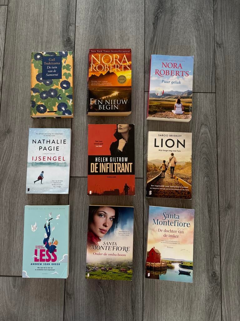 Boekenpakket: 9 diverse romans (Nora Roberts, Santa Montefio, Boeken, Ophalen of Verzenden, Gelezen, Nederland