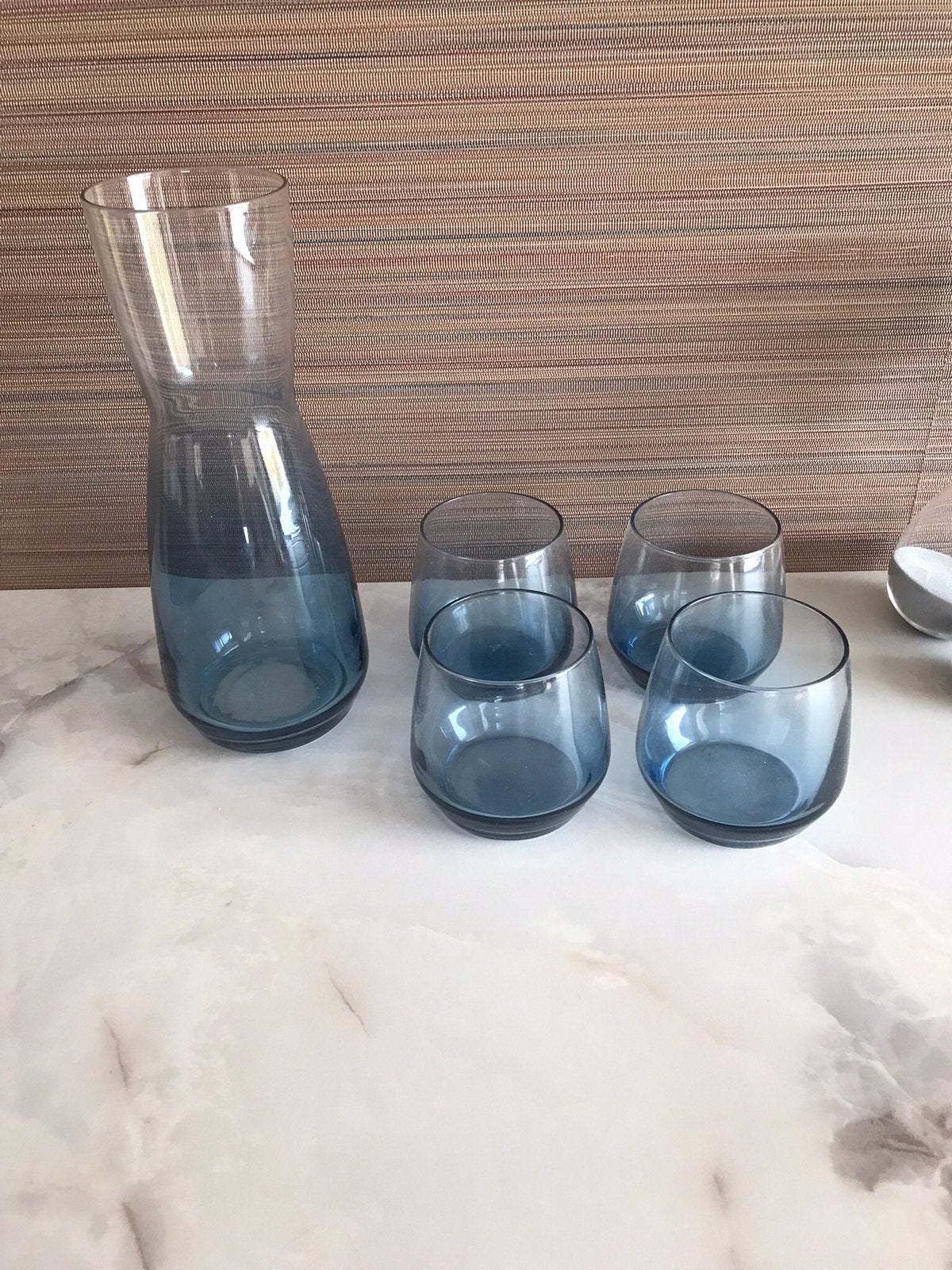 Kan met bijpassende glazen blauw, Ophalen, Nieuw