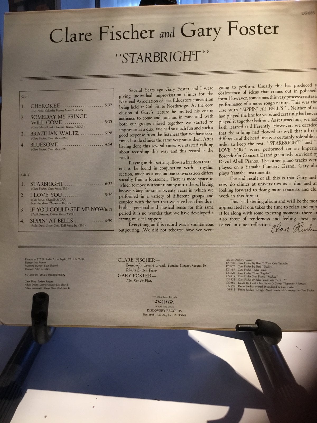 Clare Fischer and Gary Foster, Ophalen of Verzenden, Kamermuziek, Gebruikt, 12 inch