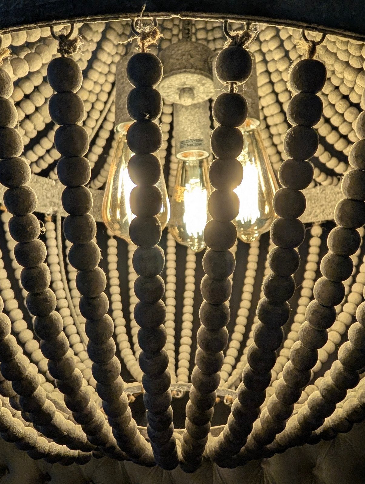 Landelijke kroonluchter - Hout, Huis en Inrichting, Lampen | Kroonluchters, Ophalen of Verzenden, Zo goed als nieuw, Hout