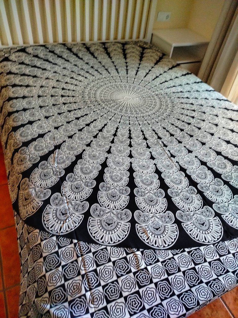 SPREI / BED / STRAND / BANK / 210240 CM ꩜, Zwart, Overige typen, Katoen, Ophalen of Verzenden