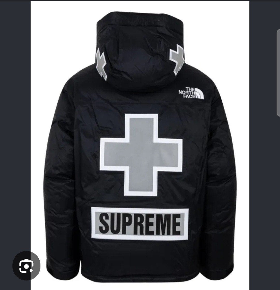 The North Face x Supreme Puffer Jacket Zwart, Blauw, Ophalen, Maat 38/40 (M), The North Face x Supreme