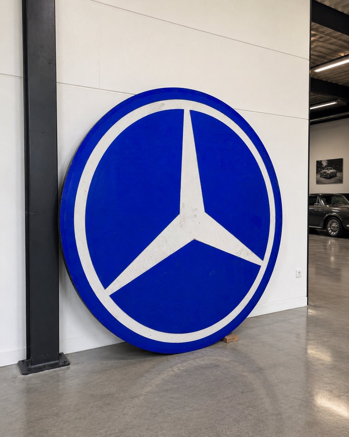 Mercedes Benz Licht Reclame / Dealerbord Retro Vintage Ø 220, Ophalen, Gebruikt, Lichtbak of (neon) lamp