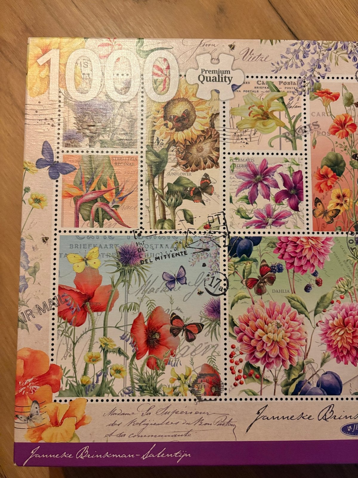 Jumbo Legpuzzel 1000 stukjes - Bloemen en vlinders, Ophalen of Verzenden, 500 t/m 1500 stukjes, Zo goed als nieuw, Legpuzzel
