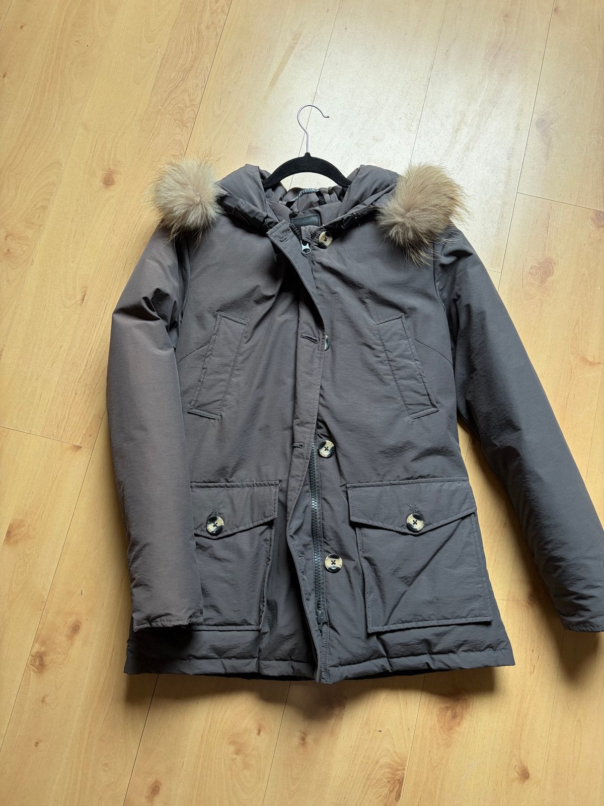 Airforce winterjas met bontkraag - Maat L, Kleding | Dames, Jassen | Winter, Ophalen of Verzenden, Zo goed als nieuw, Maat 42/44 (L)