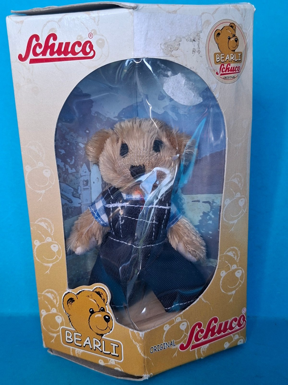 Schuco Bearli Original Beren Vintage NIEUW Retro Blauw, Ophalen of Verzenden, Nieuw, Stoffen beer, Overige merken