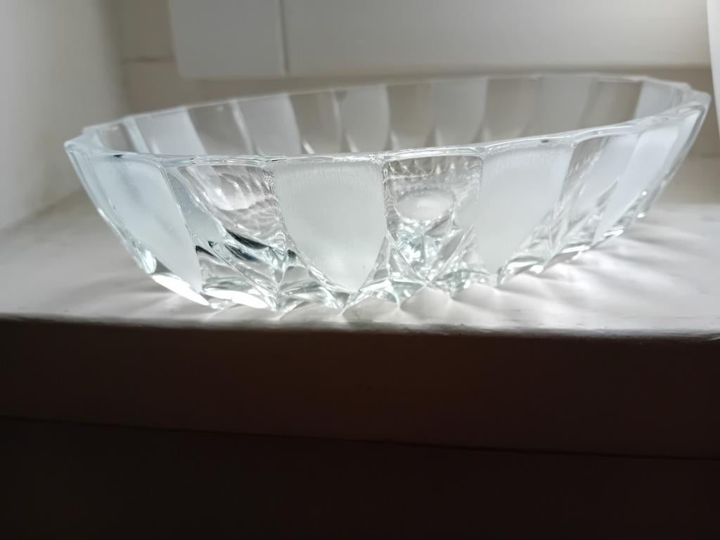 Vintage Duitse Art Deco Schaal,Brockwitz/Walther glas - 20cm, Ophalen of Verzenden