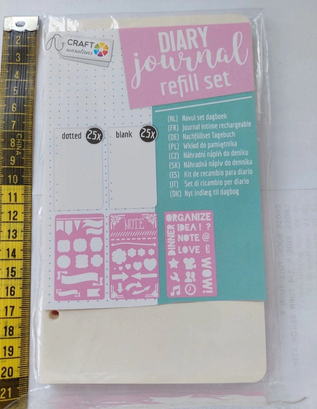 Diary Journal refill set incl 3 sjablonen compleet, Ophalen of Verzenden, Nieuw, Versiering of Embellishment