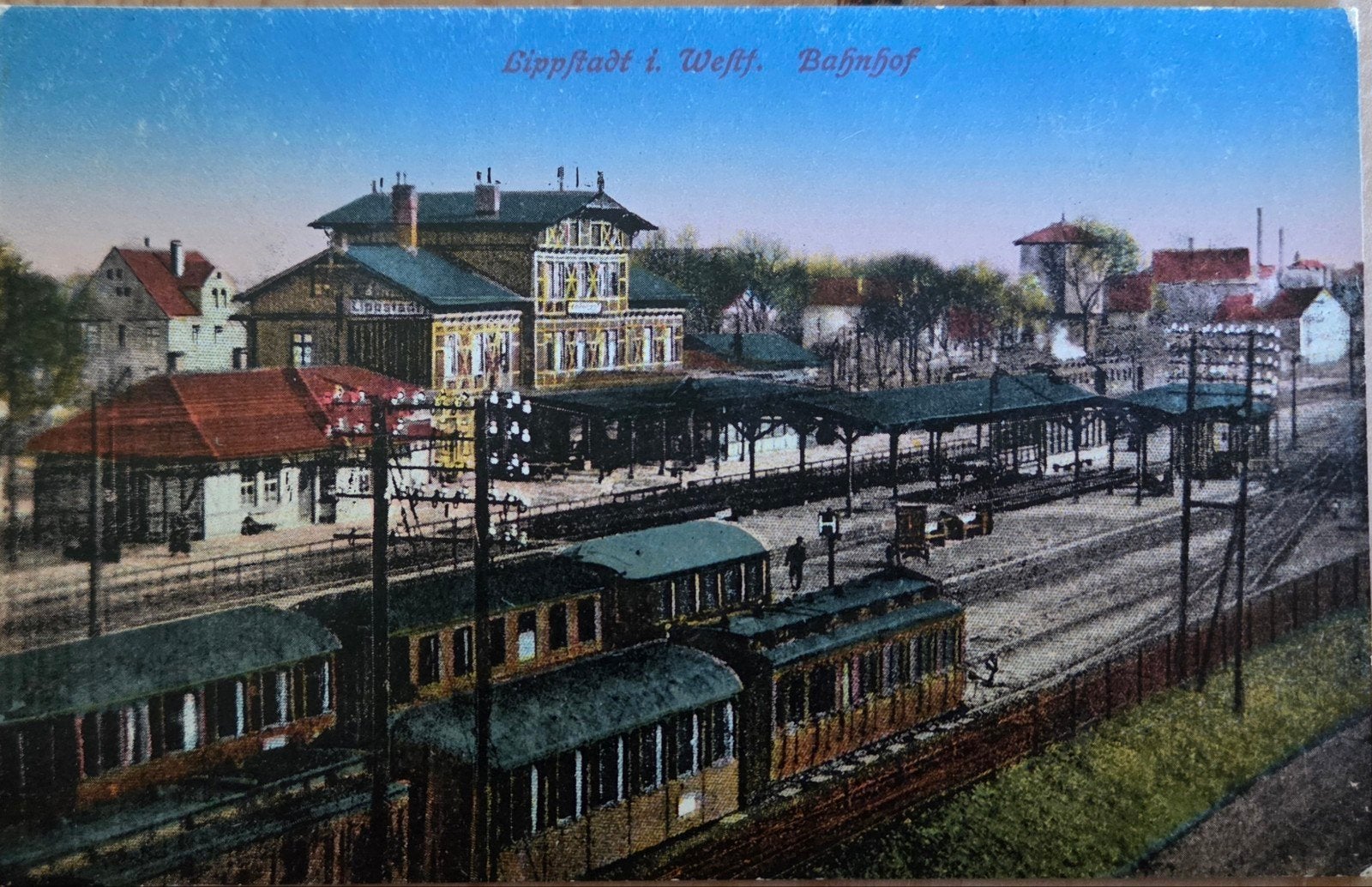 Station spoorwegen trein wagons jaren 20 Lipstadt, Ophalen of Verzenden, 1920 tot 1940