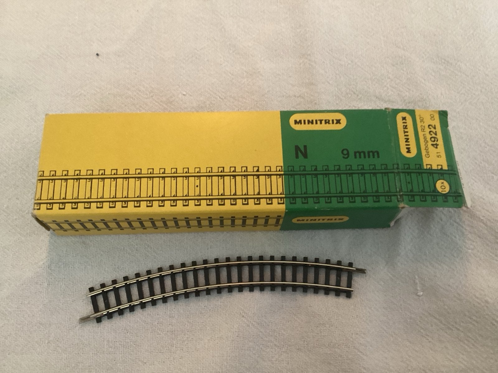 Minitrix N-spoor 9 mm gebogen rails (10 stuks), Ophalen of Verzenden, Gebruikt, Rails, Trix