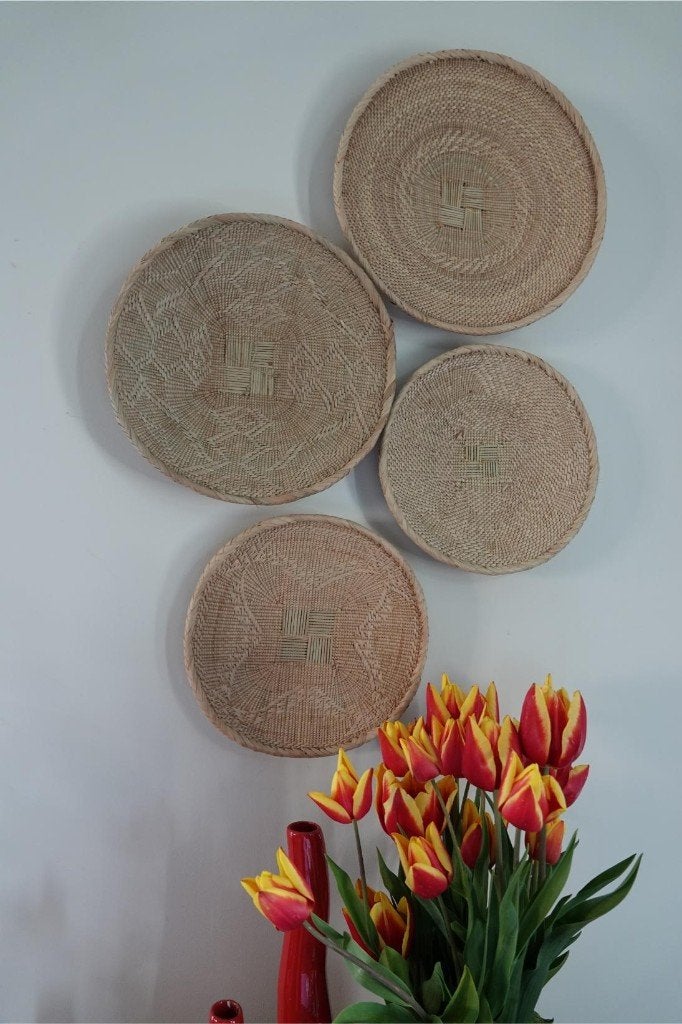 Afrikaanse wandmanden uit Zimbabwe, Beige, Nieuw, Ophalen of Verzenden, Natuurlijk materiaal