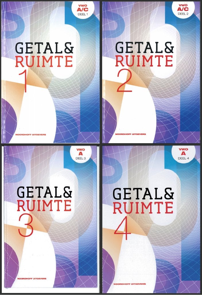 Getal & Ruimte Wiskunde A/C VWO Deel 1 t/m 4 + Uitwerkingen, VWO, Wiskunde A, Nieuw, Ophalen of Verzenden