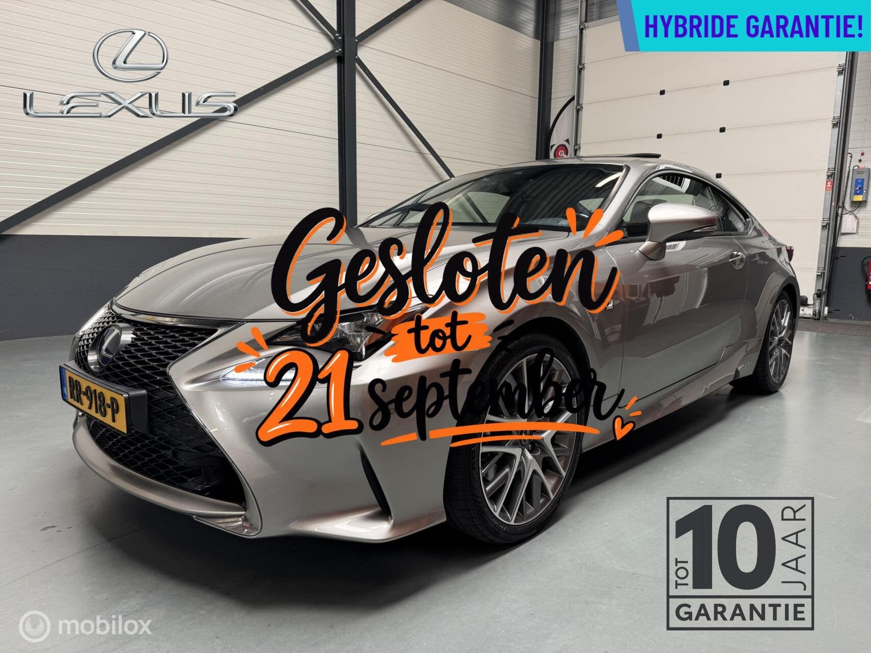 Lexus RC 300h F SPORT Schuifdak|ML-Audio|LED|19"|NL-Auto!, Auto's, Achterwielaandrijving, Gebruikt, 4 stoelen, Bedrijf