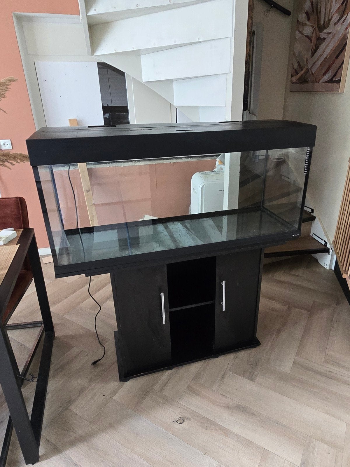 ferplast dubai 120 breed met buiten filter, ledbalk, etc, Gebruikt, Overige merken, Leeg aquarium, Ophalen