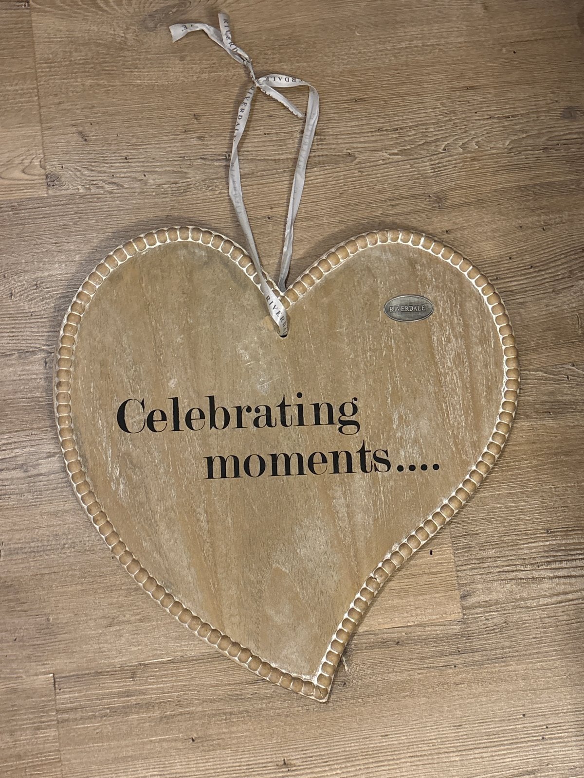 Riverdale Houten Hart Decoratie 'Celebrating moments', Ophalen, Hout, Beige, Landelijk